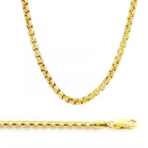 20" Venetian Round Box Link Chain Italian 14KT /2.1MM