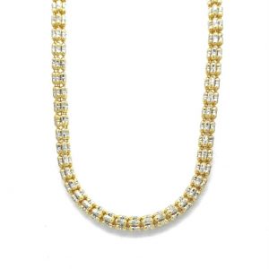 16" D.Cut Ice Link Chain 10KT TT/2.5MM