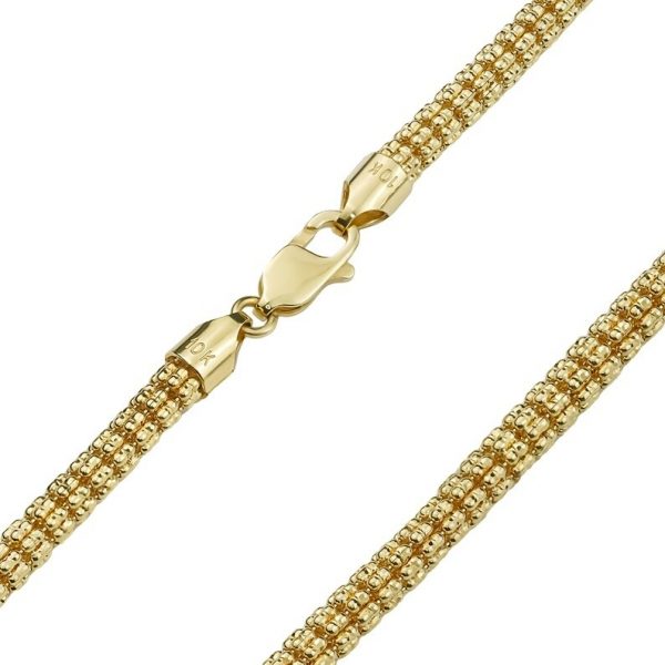 22" D.Cut Ice Link Chain Italian 10KT/4MM