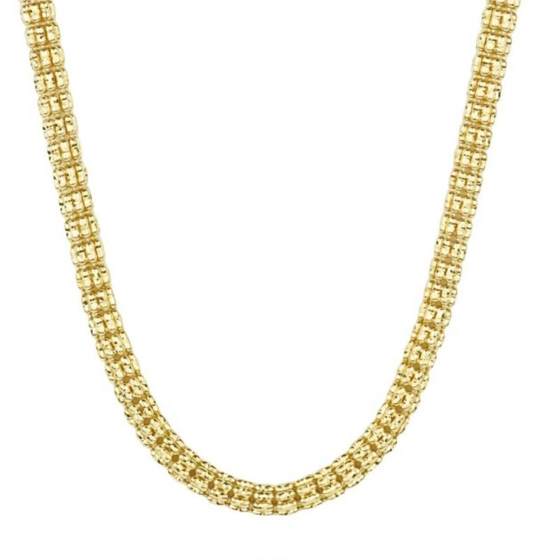 22" D.Cut Ice Link Chain Italian 10KT/4MM