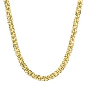 22" D.Cut Ice Link Chain Italian 10KT/4MM