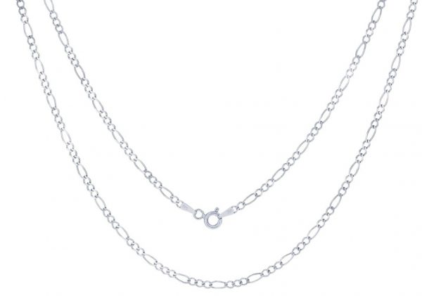 18" Figaro Link Chain Italian 10KT WG/1.8MM