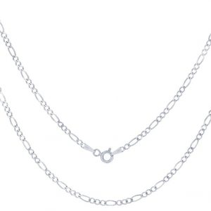 20" Figaro Link Chain Italian 10KT WG/1.8MM