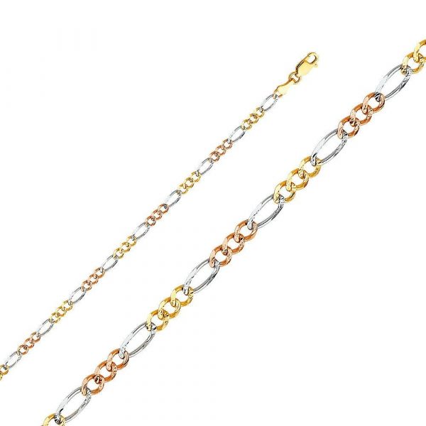 18" D.Cut Figaro Link Chain Italian 10KT TC/2.2MM
