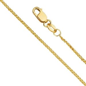 16" D.Cut Wheat Link Chain Italian 18KT/1.1MM