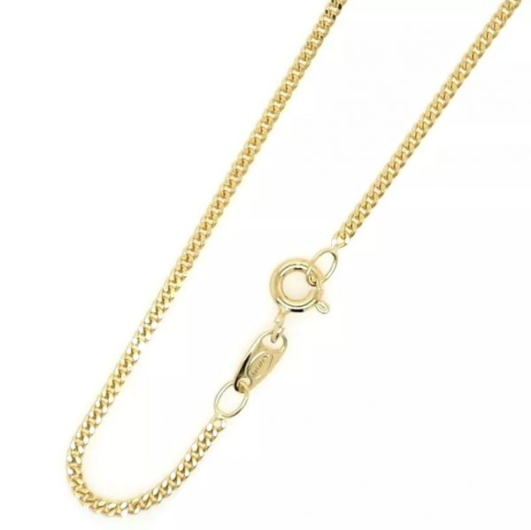 18" Fine Curb Link Chain Italian 18KT/.50MM