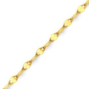 20" D.Cut Tinsel Link Chain Italian 10KT/1.65MM
