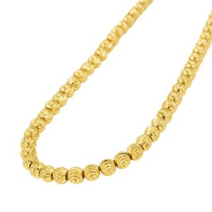 18" D.Cut Moon Bead Chain Italian 10KT/4MM