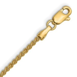 24" D.Cut Wheat Link Chain Italian 10KT/1.35MM