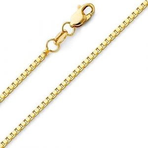 22" Box Link Chain Italian 10KT/1MM