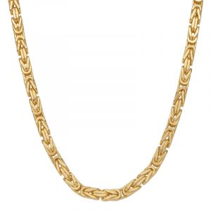 22" Byzantine Square Solid Link Chain Italian 10KT/3MM