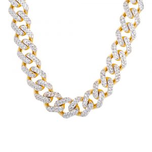24" D.Cut Classic Monaco Link w/ D.Cut Safety Clasp Chain 10KT TT/9MM