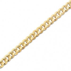 22" Concave Curb Solid Link Chain Italian 10KT/4.2.MM