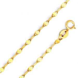 20" D.Cut Tinsel Link Chain Italian 10KT/1.65MM