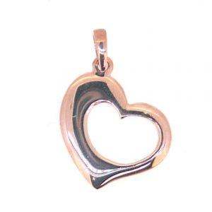 Modern Shape Open Dangle Heart Pendant 10KT PK/16MM     **CLEARANCE-FINAL SALE**