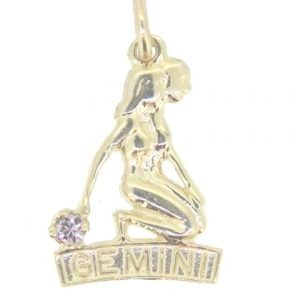 Zodiac with Sim. Birthstone/Gemini 10KT  *CLEARANCE-FINAL SALE*