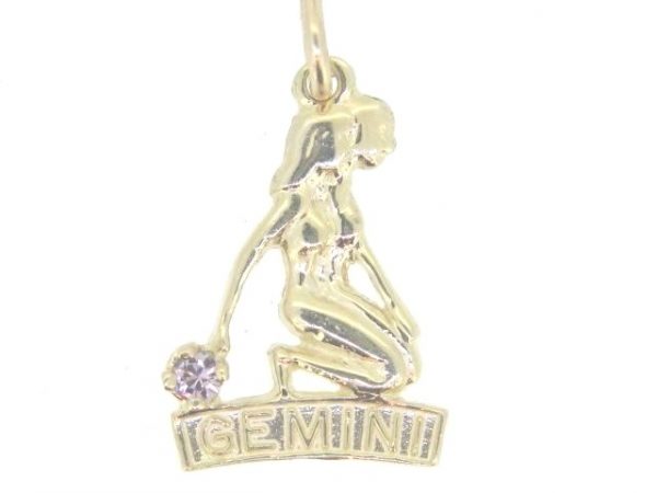 Zodiac with Sim. Birthstone/Gemini 10KT  *CLEARANCE-FINAL SALE*