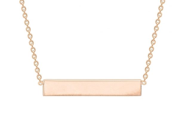 High Polish Bar Necklace 10KT PK   *Engravable   *CLEARANCE-FINAL SALE*