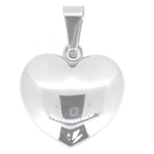 Puffed Heart High Polish Pendant 10KT WG  *CLEARANCE- FINAL SALE*