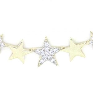 Cubic Zirconia Multi Star Necklace 10KT     *CLEARANCE-FINAL SALE*
