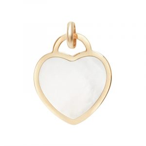 Heart with Mother Of Pearl Inlay Pendant Italian 10KT/17MM