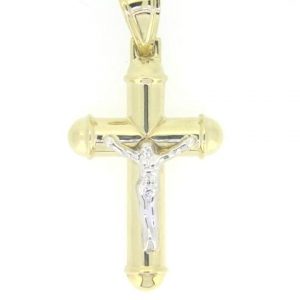 5MM Tube Crucifix Pendant 10KT TT/45MM    *CLEARANCE-FINAL SALE*