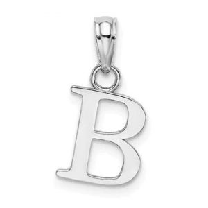 B Initial Block Pendant 10KT WG/10MM