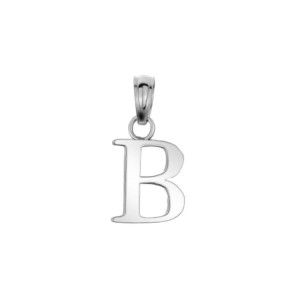B Initial Block Pendant 10KT WG/10MM