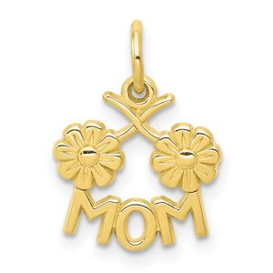MOM with Daisies Pendant 10KT