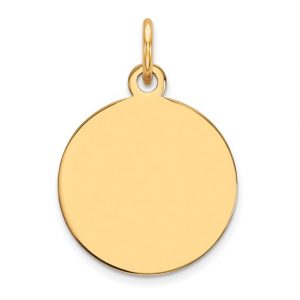 Round Disc Engravable Pendant 14KT/12MM