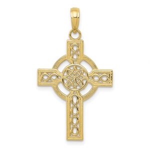 D.Cut Celtic Cross Pendant 10KT/27MM    *CLEARANCE-FINAL SALE*