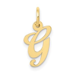 G Script Initial Pendant 10KT/16MM
