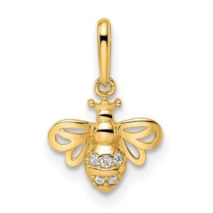 Bumble Bee with Cubic Zirconia Pendant 14KT