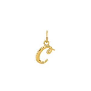 C Initial Lower Case Script Pendant 14KT/9MM