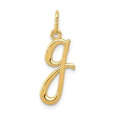 G Initial Lower Case Script Pendant 14KT/9MM