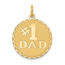 #1 Dad Disc Pendant 14KT/17MM  *CLEARANCE- FINAL SALE*