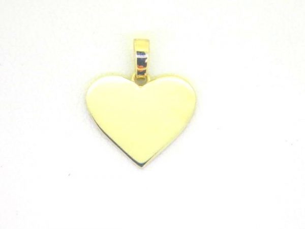 High Polish Heart Pendant 10KT/14MM  *Engravable