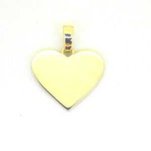High Polish Heart Pendant 10KT/14MM  *Engravable