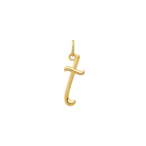 T Initial Lower Case Script Pendant 10KT/9MM