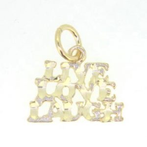 LIVE LOVE LAUGH D.Cut Pendant 10KT/11MM *CLEARANCE- FINAL SALE*