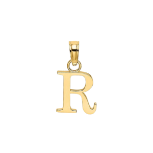 R Initial Block Pendant 10KT/10MM