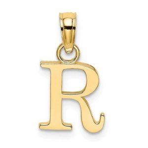 R Initial Block Pendant 10KT/10MM