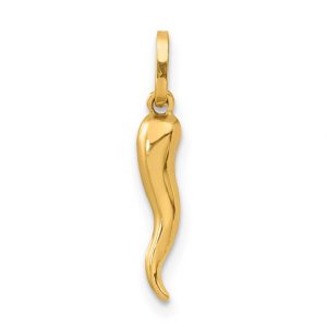 Baby Size Italian Style Horn Pendant Italian 14KT/13MM