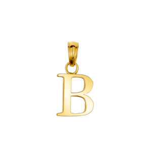 B Initial Block Pendant 10KT/10MM