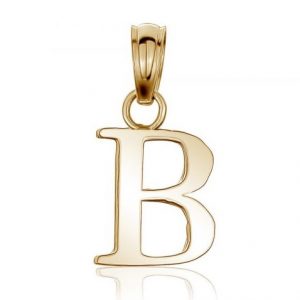 B Initial Block Pendant 10KT/10MM