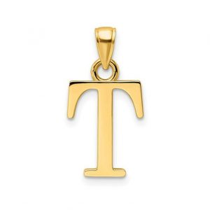 T Initial Block Pendant 10KT/10MM