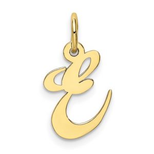 E Script Initial Pendant 10KT/16MM
