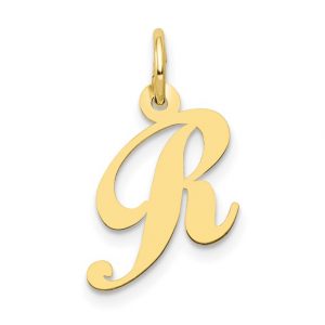 R Script Initial Pendant 10KT/16MM