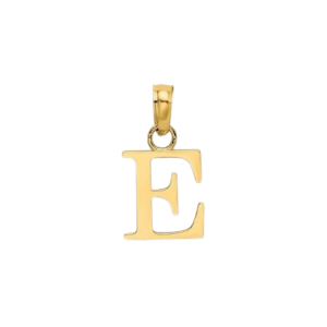 E Initial Block Pendant 10KT/10MM