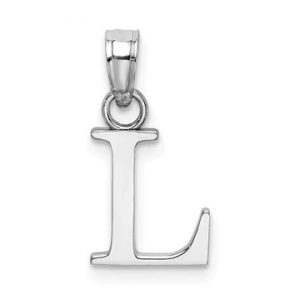 L Initial Block Pendant 10KT WG/10MM
